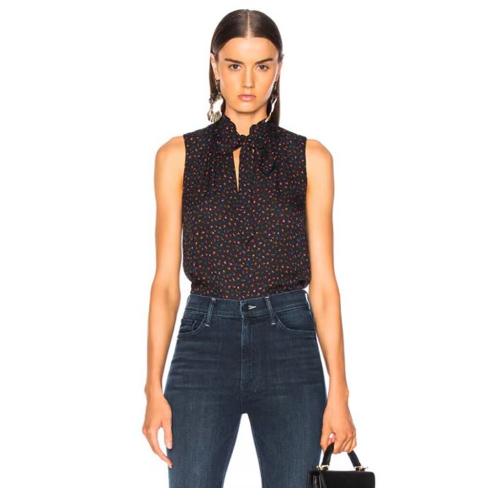 Veronica Beard 10 Bertrand Blouse Sleeveless Silk Floral